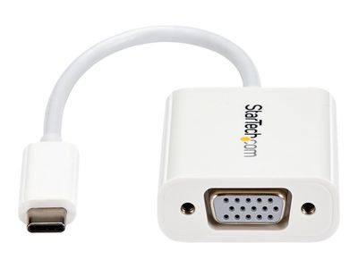 StarTech.com USB-C to VGA Adapter - White - 1080p - Video Converter For Your MacBook Pro / Projector / VGA Display (CDP2VGAW) - external video adapter - white_3