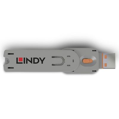 Lindy 40623 Schnittstellenblockierung Türblockierschlüssel USB Typ-A Orange Acrylnitril-Butadien-Styrol (ABS) 1 Stück(e)_2