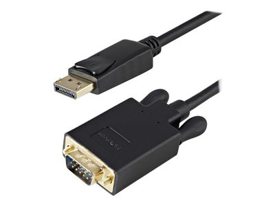 StarTech.com 3ft DisplayPort to VGA Adapter Cable - 1920x1200 - Active DisplayPort (DP) Computer or Laptop to VGA Monitor or TV Display (DP2VGAMM3B) - video converter - black_1