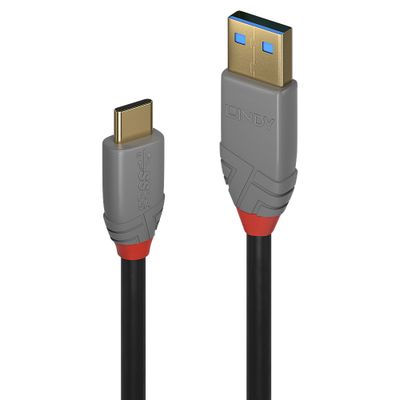 Lindy 36912 USB Kabel USB 3.2 Gen 2 (3.1 Gen 2) 1,5 m USB C USB A 10 Gbit/s Schwarz, Grau_thumb