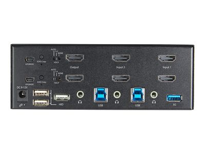 StarTech.com 2-Port Dual Monitor HDMI KVM-Switch - 4K 60Hz UHD HDR - Desktop 4K HDMI 2.0 KVM-Switch mit 2-Port USB 3.0 Hub (5 Gbit/s) und 4x USB 2.0 HID, Audio - Hotkey-Switching - TAA (SV231DHU34K6) - KVM-/Audio-Switch - 2 Anschlüsse - TAA-konform_3