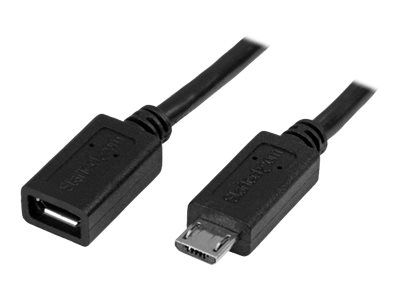StarTech.com 0,5m Micro USB Verlängerungskabel - Stecker/Buchse - Micro USB Stecker zu Micro USB Buchse Kabel - USB-Verlängerungskabel - Micro-USB Typ B bis Micro-USB Typ B - 50 cm_thumb