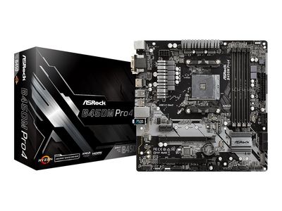 ASRock B450M PRO4 - motherboard - micro ATX - Socket AM4 - AMD B450_thumb