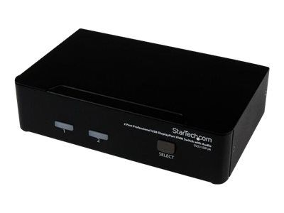 StarTech.com 2 Port DisplayPort KVM Switch - 2560x1600 @60Hz - Dual Port DP USB, Keyboard, Video, Mouse Switch Box w/ Audio for Computers and Monitors (SV231DPUA) - KVM / audio switch - 2 ports_1