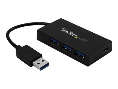 StarTech.com 4 Port USB 3.0 Hub - USB Type-A to 1x USB-C & 3x USB-A SuperSpeed 5Gbps - USB Bus Powered - Portable/Laptop USB 3.1 Gen 1 Hub (HB30A3A1CFB) - hub - 4 ports_1