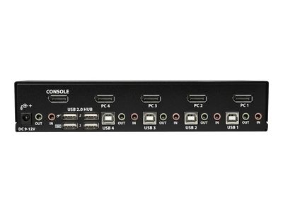 StarTech.com 4 Port DisplayPort KVM Switch - 4K 60Hz - Single Display - UHD DP 1.2 USB KVM Switch with USB 2.0 Hub & Audio - TAA Compliant - KVM / audio switch - 4 ports_3