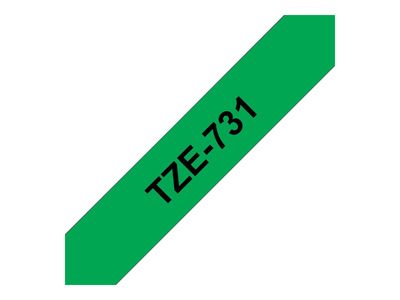 Brother laminated tape TZe-731 - Black on green_1