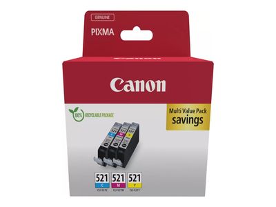 Canon CLI-521 C/M/Y Multi pack - 3-pack - yellow, cyan, magenta - original - ink tank_thumb