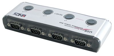 Lindy 42858 Serieller Konverter/Repeater/Isolator USB 1.1 RS-232 Schwarz, Silber_thumb