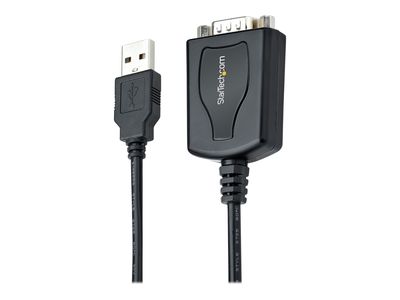 StarTech.com 3ft (1m) USB to Serial Cable with COM Port Retention, DB9 Male RS232 to USB Converter, Straight Through USB to Serial Adapter for PLC/Printer/Scanner - Prolific IC, Automatic Handshake, Windows/Mac OS - serial adapter - USB - RS-232_thumb