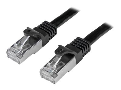 StarTech.com 2m CAT6 Ethernet Cable, 10 Gigabit Shielded Snagless RJ45 100W PoE Patch Cord, CAT 6 10GbE SFTP Network Cable w/Strain Relief, Black, Fluke Tested/Wiring is UL Certified/TIA - Category 6 - 26AWG (N6SPAT2MBK) - patch cable - 2 m - black_1