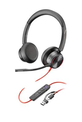 HP Poly Blackwire 8225 USB-C Stereo-Headset, für Microsoft Teams zertifiziert, + USB-C/A-Adapter_thumb