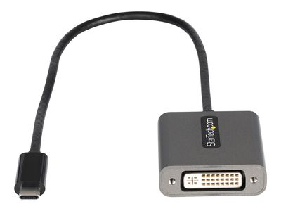 StarTech.com USB C to DVI Adapter, 1920x1200p, USB-C to DVI-D Adapter, USB Type C to DVI Monitor, Video Converter, Thunderbolt 3 Compatible, USB-C to DVI Dongle, 12" Long Attached Cable - USB C Display Adapter (CDP2DVIEC) - video adapter - 24 pin USB-C to_2