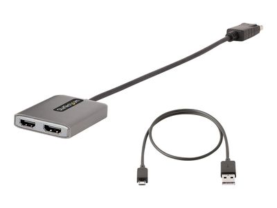 StarTech.com DP to Dual HDMI MST HUB, Dual HDMI 4K 60Hz, DisplayPort Multi Monitor Adapter with 1ft (30cm) Cable, DP 1.4 Multi Stream Transport Hub, DSC | HBR3, DP to 2x HDMI Ports - DP to HDMI Splitter (MST14DP122HD) - adapter - DisplayPort / HDMI_9