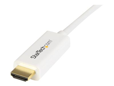 StarTech.com Mini DisplayPort to HDMI Converter Cable - 3 ft (1m) - mDP to HDMI Adapter with Built-in Cable - (M / M) Ultra HD 4K - White (MDP2HDMM1MW) - adapter cable - DisplayPort / HDMI - 1 m_6
