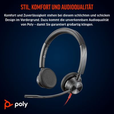 HP Poly Blackwire 3325 USB-C Stereo-Headset + 3.5-mm-Stecker + USB-C/A-Adapter_4