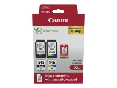 Canon ink cartridge PG-545XL/CL-546XL Photo Paper Value Pack - 2-pack - Black, Color (Cyan, Magenta, Yellow)_thumb