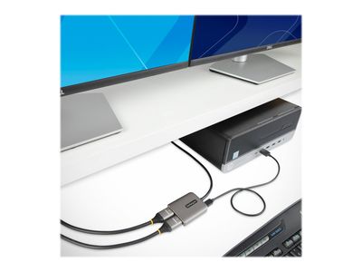StarTech.com DP to Dual HDMI MST HUB, Dual HDMI 4K 60Hz, DisplayPort Multi Monitor Adapter with 1ft (30cm) Cable, DP 1.4 Multi Stream Transport Hub, DSC | HBR3, DP to 2x HDMI Ports - DP to HDMI Splitter (MST14DP122HD) - Videoadapter - DisplayPort / HDMI_3