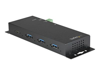 StarTech.com 4 Port USB C Hub 10Gbps - Metal Industrial USB 3.2/3.1 Gen 2 Type-C Hub - 3A/1C - USB-C or USB-A Host - Mountable - ESD/Surge (HB31C3A1CME) - hub - 4 ports_1