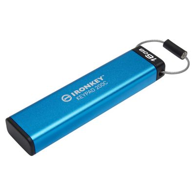 Kingston hardware-encrypted USB flash drive IronKey 200C - USB-C 3.2 Gen 1 - 16 GB - blue_3