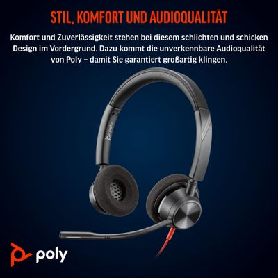 HP Poly Blackwire 3320 USB-C Stereo-Headset, für Microsoft Teams zertifiziert, + USB-C/A-Adapter_3