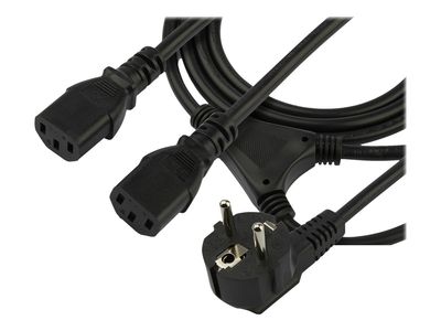 StarTech.com 2m C13 Power Cord - Schuko to 2x C13 - Y Splitter Power Cable - power cable - 2 m_3