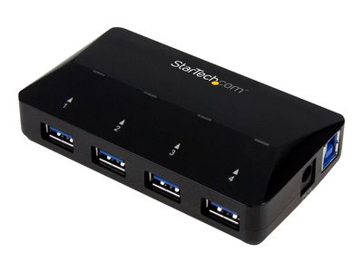StarTech.com 4-Port USB 3.0 Hub plus Dedicated Charging Port - 1 x 2.4A Port - Desktop USB Hub and Fast-Charging Station (ST53004U1C) - USB peripheral sharing switch - 4 ports_1