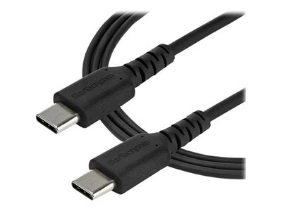 StarTech.com 1m USB C Charging Cable - Durable Fast Charge & Sync USB 3.1 Type C to C Charger Cord - TPE Jacket Aramid Fiber M/M 60W Black - USB Typ-C-Kabel - 1 m_2