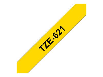Brother laminated tape TZe-621 - Black on yellow_thumb