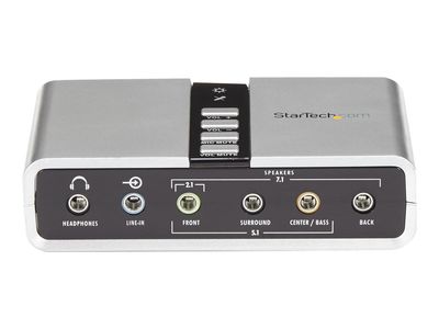 StarTech.com 7.1 USB Sound Card - External Sound Card for Laptop with SPDIF Digital Audio - Sound Card for PC - Silver (ICUSBAUDIO7D) - sound card_2