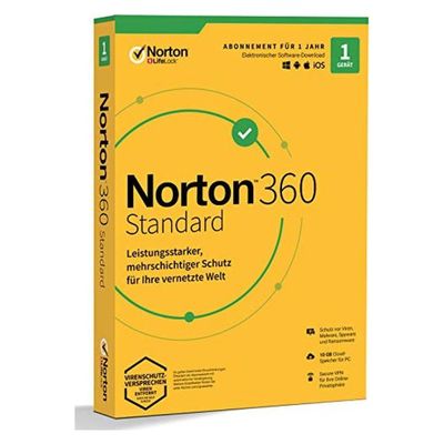 NortonLifeLock Norton 360 Standard 10GB Onlinespeicher - 1 Gerät - 1 Jahr - Deutsch_thumb