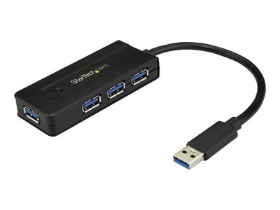 StarTech.com 4 Port USB 3.0 Hub SuperSpeed 5Gbps with Fast Charge Portable USB 3.1/USB 3.2 Gen 1 Type-A Laptop/Desktop Hub, USB Bus Power or Self Powered for High Performance, Mini/Compact - 15W of Shared Power (ST4300MINI) - hub - 4 ports_1