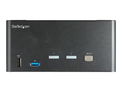 StarTech.com 2 Port DisplayPort KVM Switch - 4K 60 Hz UHD HDR - DP 1.2 KVM Umschalter mit USB 3.0 Hub mit 2 Anschlüssen (5 Gbit/s) und 4x USB 2.0 HID Anschlüssen, Audio - Hotkey - TAA (SV231TDPU34K) - KVM-/Audio-Switch - 2 Anschlüsse - TAA-konform_2