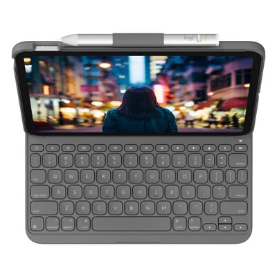Logitech Slim Folio Tastatur Dock für Apple iPad 10 (10. Generation/2022) - DE Layout - Oxford Grey_thumb