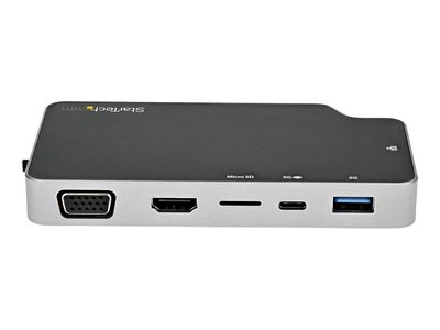 StarTech.com USB C Multiport Adapter, USB-C to 4K HDMI or VGA Display/Video/Monitor with 100W Power Delivery Pass-through, 10Gbps USB Hub, MicroSD, Ethernet, USB 3.1 Gen 2 Type-C Mini Dock - Works w/ Thunderbolt 3 (CDP2HVGUASPD) - docking station - USB-C_3