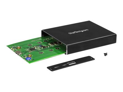 StarTech.com Dual-Slot Hard Drive Enclosure for M.2 SATA SSDs - USB 3.1 (10Gbps) - Aluminum - M.2 to SATA - Raid Drive Enclosure (SM22BU31C3R) - flash storage array_9