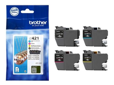 Brother LC421 Value Pack - 4er-Pack - Schwarz, Gelb, Cyan, Magenta - original - Tintenpatrone_1