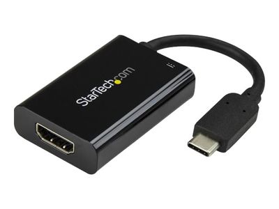 StarTech.com USB C to HDMI 2.0 Adapter 4K 60Hz with 60W Power Delivery Pass-Through Charging - USB Type-C to HDMI Video Converter - Black - external video adapter - black_2