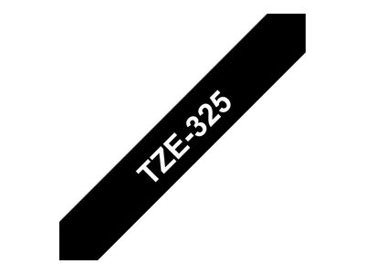 Brother laminated tape TZe-325 - White on black_1