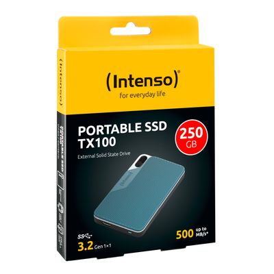 Intenso External SSD TX100 - 250 GB - USB 3.2 - Grey/Blue_4