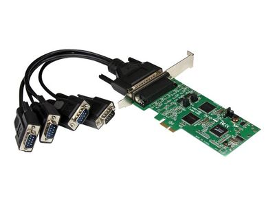 StarTech.com 4 Port Serielle PCI Express Schnittstellenkarte - 2 x RS232 2 x RS422 / RS485 - PCIe Adapter Karte mit Breakout Kabel - Serieller Adapter - 4 Anschlüsse_thumb