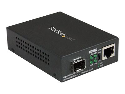 StarTech.com Gigabit Ethernet LWL / Glasfaser Medienkonverter mit SFP - 1000 Mbit/s Multimode Gigabit Ethernet Medienkonverter - Medienkonverter - 10Mb LAN, 100Mb LAN, 1GbE_1