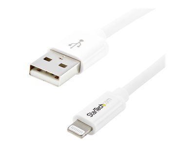 StarTech.com 1m (3ft) White Apple 8-pin Lightning Connector to USB Cable for iPhone / iPod / iPad - Charge and Sync Cable - 1 meter (USBLT1MW) - Lightning cable - Lightning / USB - 1 m_thumb