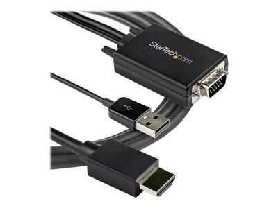 StarTech.com 3m VGA to HDMI Converter Cable with USB Audio Support & Power, Analog to Digital Video Adapter Cable to connect a VGA PC to HDMI Display, 1080p Male to Male Monitor Cable - Supports Wide Displays (VGA2HDMM3M) - Adapterkabel - HDMI / VGA / USB_3