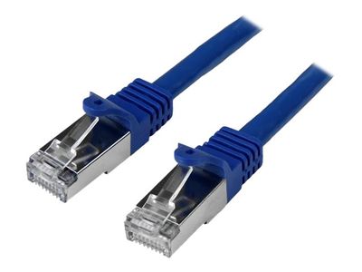 StarTech.com 5m CAT6 Ethernet Cable, 10 Gigabit Shielded Snagless RJ45 100W PoE Patch Cord, CAT 6 10GbE SFTP Network Cable w/Strain Relief, Blue, Fluke Tested/Wiring is UL Certified/TIA - Category 6 - 26AWG (N6SPAT5MBL) - patch cable - 5 m - blue_1