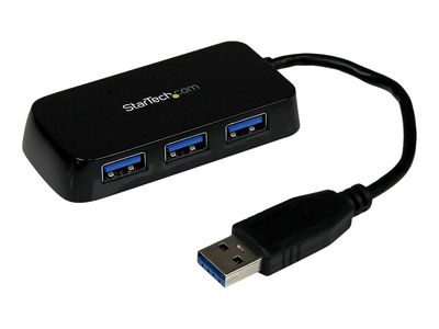 StarTech.com 4-Port USB 3.0 SuperSpeed Hub - Portable Mini Multiport USB Travel Dock - USB Extender Black for Business PC/Mac, laptops (ST4300MINU3B) - hub - 4 ports_thumb