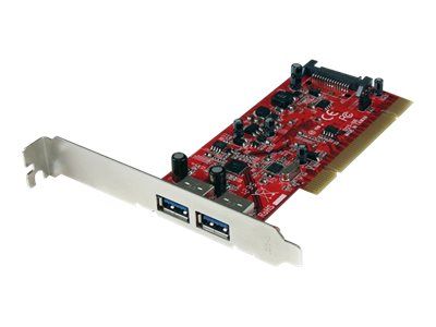 StarTech.com 2 Port PCI SuperSpeed USB 3.0 Adapter Card with SATA Power - Dual Port PCI USB 3 Controller Card (PCIUSB3S22) - USB adapter - PCI-X - USB 3.0 x 2_4