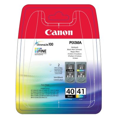 Canon Tintenbehälter PG-40 / CL-41 - 2er Pack - Schwarz, Farbe (Cyan / Magenta / Gelb)_1