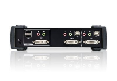 ATEN 2-Port USB DVI KVM Switch with Audio & USB 2.0 Hub (KVM Cables included)_2