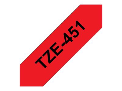 Brother laminated tape TZe-451 - Black on red_thumb